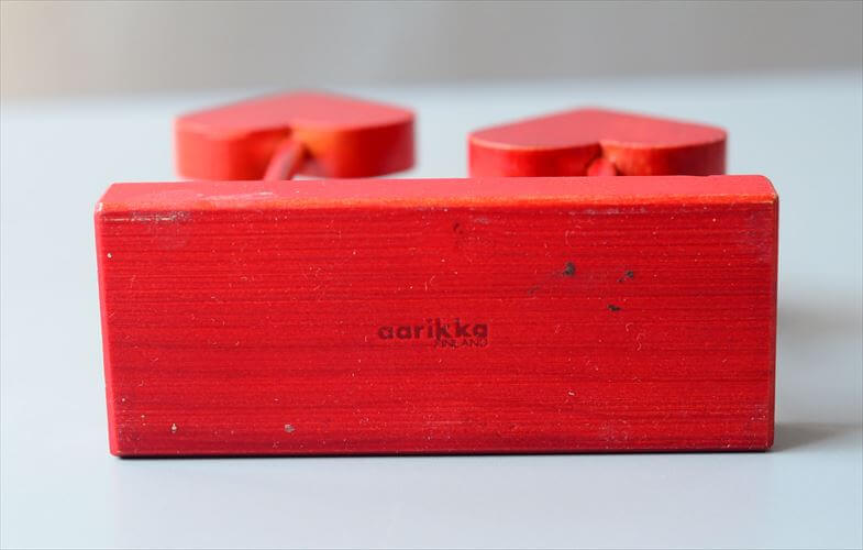 フィンランド製 aarikka ハートのナプキンホルダー オブジェ 置物 アーリッカ インテリア ヴィンテージ アンティーク_260220