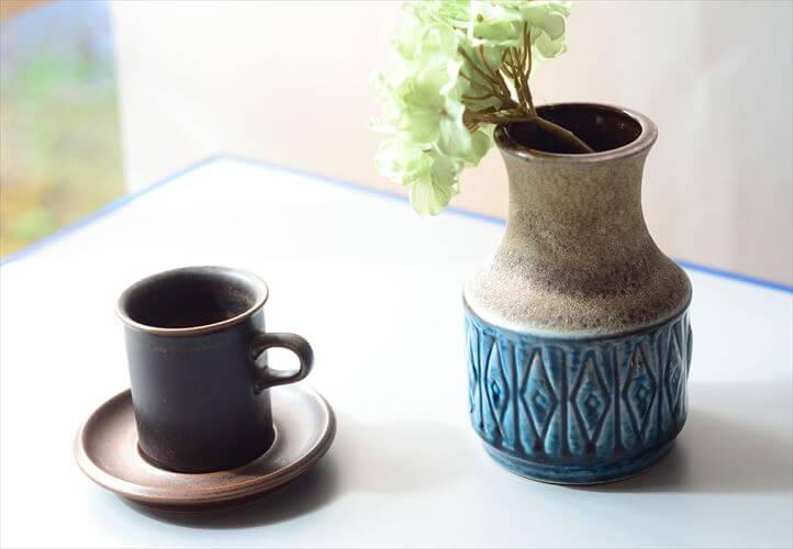 西ドイツ製 ヴィンテージ Carstens Fat lava 陶器の花瓶 花器 一輪挿し ミッドセンチュリー期 フラワーベース アンティーク_260311