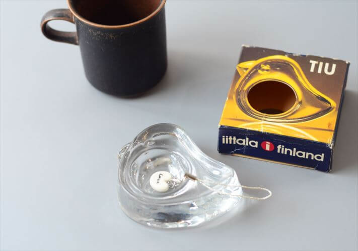 箱付き iittala TIU ガラスの小鳥 エッグスタンド イッタラ 小物入れ オブジェ Jorma Vennola ガラス ティウ 北欧 アンティーク ヴィンテージ_260326