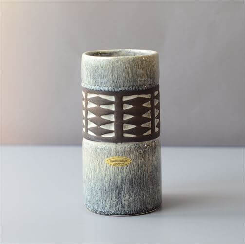 1960～70年代 デンマーク製 Frank Keramik Denmark 花瓶 北欧 花器 一輪挿し フラワーベース ヴィンテージ_260409