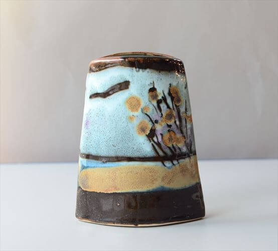デンマークから Art Bizarre Pottery Vase ユニークなフォルムの花瓶 北欧 花器 一輪挿し フラワーベース ヴィンテージ_260409