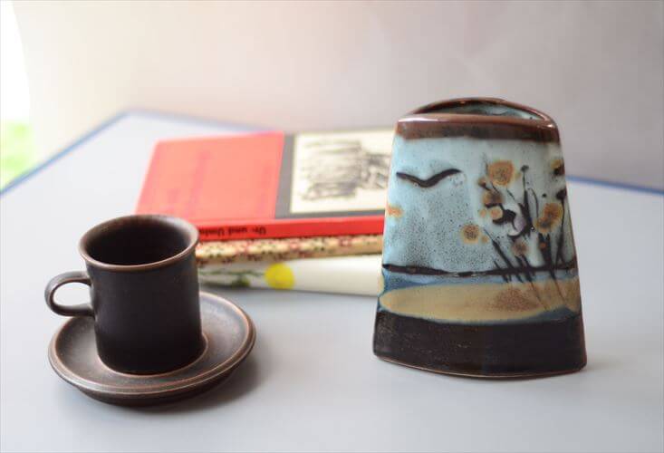 デンマークから Art Bizarre Pottery Vase ユニークなフォルムの花瓶 北欧 花器 一輪挿し フラワーベース ヴィンテージ_260409