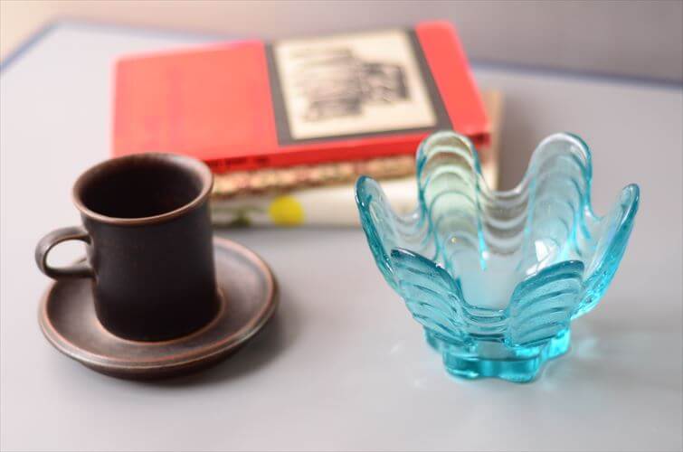 フィンランド製 Riihimaki Glass Koralli ガラスのキャンドルホルダー Nanny Still 北欧 小物入れ 花瓶 リーヒマキ フラワーベース ヴィンテージ_260409