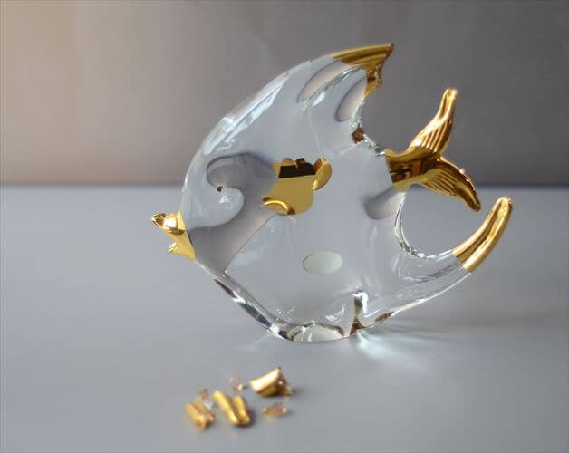 訳あり イタリア ムラーノグラス エンゼルフィッシュ オブジェ Murano Italy ガラス 魚 フィギュア ヴィンテージ アンティーク