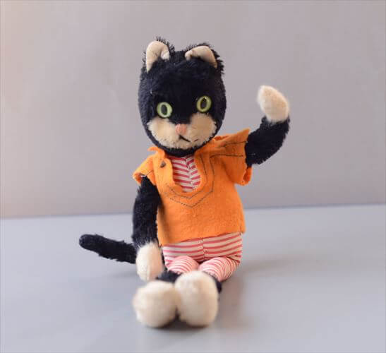 ドイツ製 Schuco bigobello かわいい黒猫 ぬいぐるみ シュコ社 ビゴベロ ドール フィギュア アンティーク ヴィンテージ_260410