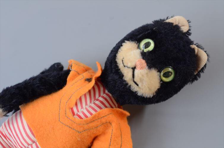 ドイツ製 Schuco bigobello かわいい黒猫 ぬいぐるみ シュコ社 ビゴベロ ドール フィギュア アンティーク ヴィンテージ_260410