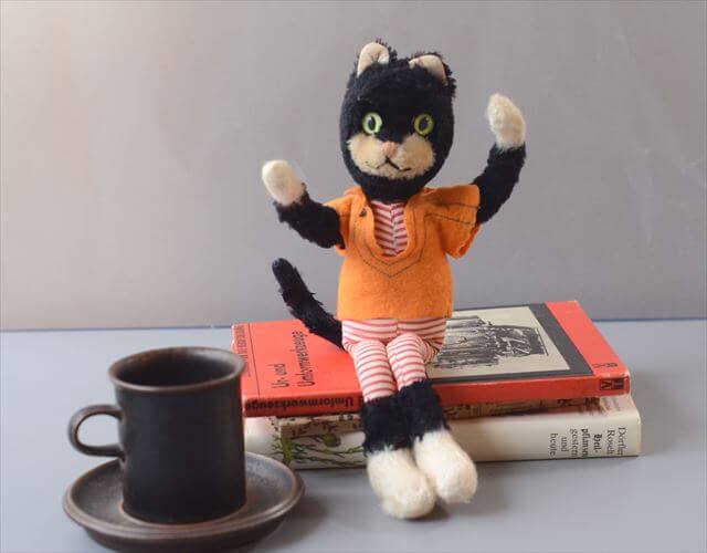 ドイツ製 Schuco bigobello かわいい黒猫 ぬいぐるみ シュコ社 ビゴベロ ドール フィギュア アンティーク ヴィンテージ_260410