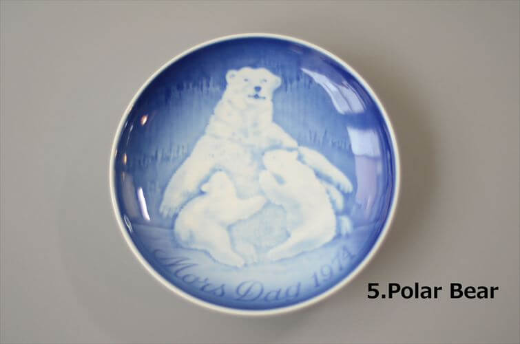 1970年代 デンマーク製 B&G マザーズデー記念プレート 絵皿 陶板 リス シロクマ 小鳥 モチーフ 北欧 アンティーク ヴィンテージ