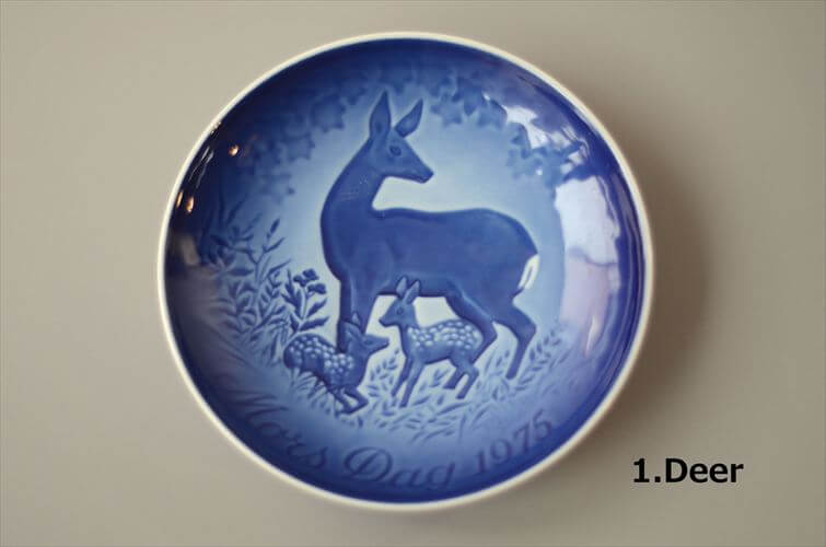 1970年代 デンマーク製 B&G マザーズデー記念プレート 絵皿 陶板 リス シロクマ 小鳥 モチーフ 北欧 アンティーク ヴィンテージ