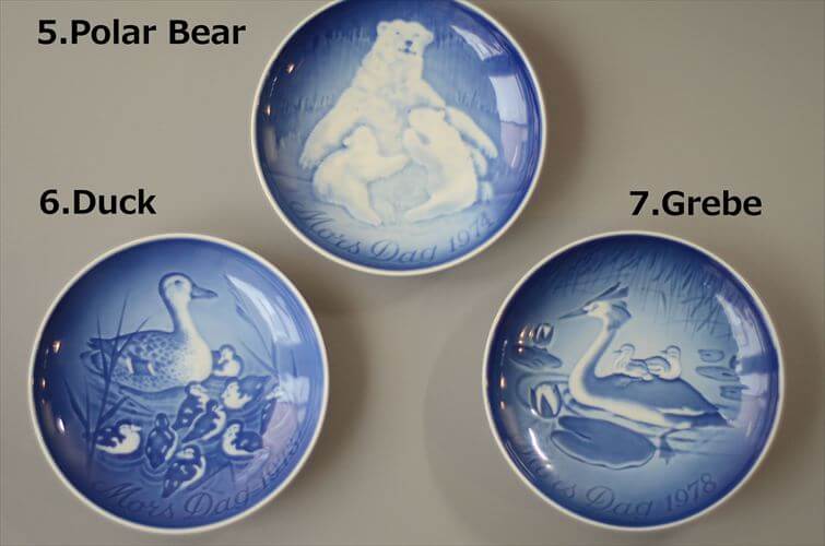 1970年代 デンマーク製 B&G マザーズデー記念プレート 絵皿 陶板 リス シロクマ 小鳥 モチーフ 北欧 アンティーク ヴィンテージ