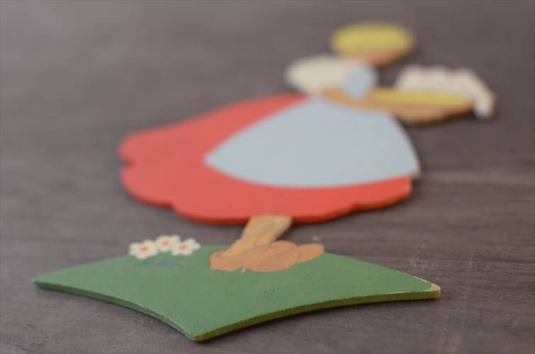 西ドイツ製 Mertens kunst かわいい女の子の 木製 壁掛け ウォールデコ メルテンス ヴィンテージ アンティーク_260415