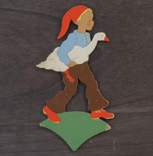 西ドイツ製 Mertens kunst アヒルを抱いた少年 木製 壁掛け ウォールデコ グリム童話 メルテンス ヴィンテージ アンティーク_260415