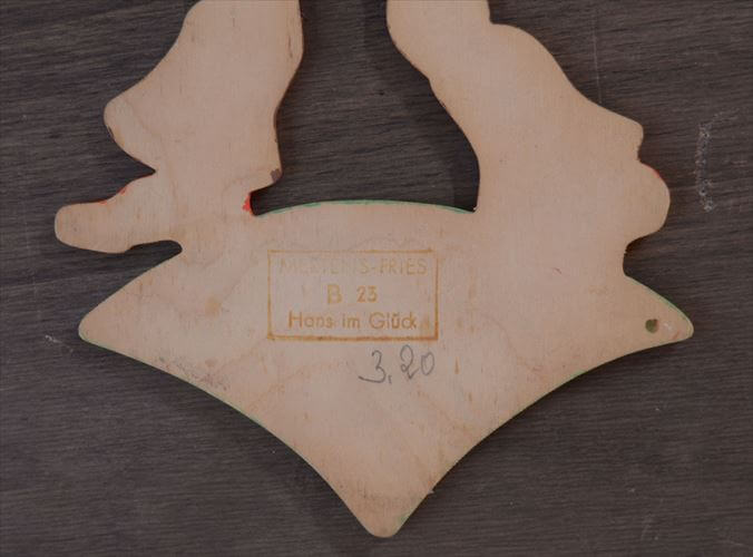 西ドイツ製 Mertens kunst アヒルを抱いた少年 木製 壁掛け ウォールデコ グリム童話 メルテンス ヴィンテージ アンティーク_260415