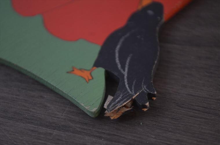 西ドイツ製 Mertens kunst カラスを可愛がる女の子 木製 壁掛け ウォールデコ グリム童話 メルテンス ヴィンテージ アンティーク_260415