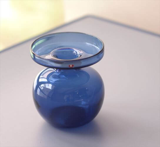 フィンランド製 Iittala Erkki Vesanto ガラスキャンドルスティック 燭台 一輪挿し 花瓶 フラワーベース 北欧 ヴィンテージ