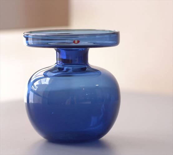 フィンランド製 Iittala Erkki Vesanto ガラスキャンドルスティック 燭台 一輪挿し 花瓶 フラワーベース 北欧 ヴィンテージ