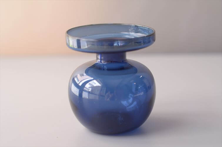 フィンランド製 Iittala Erkki Vesanto ガラスキャンドルスティック 燭台 一輪挿し 花瓶 フラワーベース 北欧 ヴィンテージ