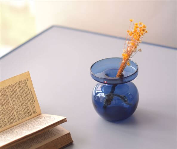 フィンランド製 Iittala Erkki Vesanto ガラスキャンドルスティック 燭台 一輪挿し 花瓶 フラワーベース 北欧 ヴィンテージ