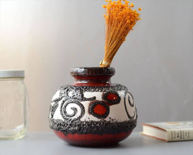 ドイツ製 ヴィンテージ Scheurichと思われる Fat Lava Vase 花瓶 ファットラバー ミッドセンチュリー フラワーベース アンティーク