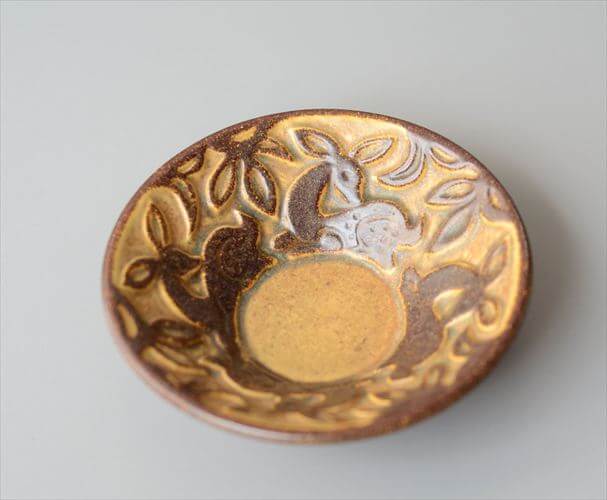 デンマーク製 Michael Anderson かわいい鹿のレリーフ 小皿 12cm トレー 豆皿 ミケルアナセン 北欧 ヴィンテージ