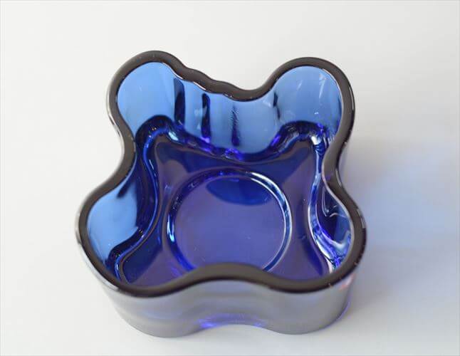 フィンランド製 iittala イッタラ Alvar Aalto キャンドルホルダー コバルト アルヴァ・アアルト 北欧 ガラス 燭台 トレー_260515