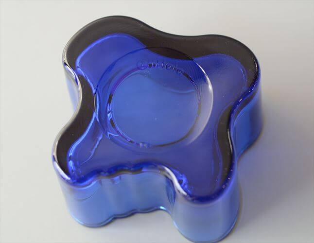 フィンランド製 iittala イッタラ Alvar Aalto キャンドルホルダー コバルト アルヴァ・アアルト 北欧 ガラス 燭台 トレー_260515
