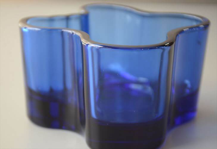 フィンランド製 iittala イッタラ Alvar Aalto キャンドルホルダー コバルト アルヴァ・アアルト 北欧 ガラス 燭台 トレー_260515