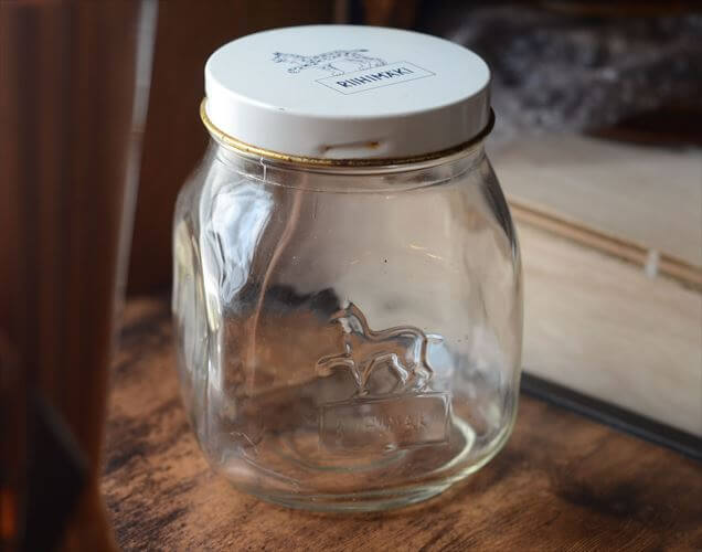 フィンランド製 Riihimaki Glass ガラスジャー 1L 保存瓶 リーヒマキ クリア 北欧 アンティーク ヴィンテージ_260515