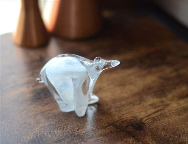 フィンランド製 Eino Piipponen Polar Bear ガラスのシロクマ フィギュア アイノピッポネン 北欧 オブジェ ヴィンテージ