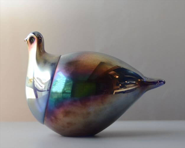フィンランド製 Espoon Taidelasi Oy Glass Bird 大きなガラスの鳥 Keijo Kortesalo オブジェ 北欧 ヴィンテージ