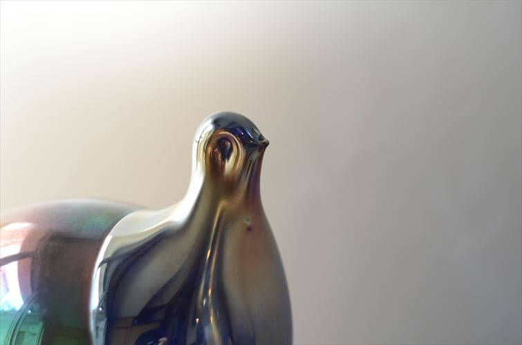 フィンランド製 Espoon Taidelasi Oy Glass Bird 大きなガラスの鳥 Keijo Kortesalo オブジェ 北欧 ヴィンテージ