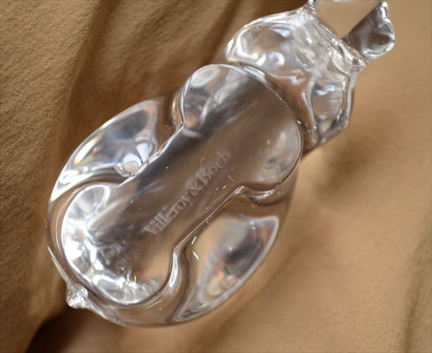 ドイツ製 Villeroy&Boch ガラスのカバ オブジェ フィギュア HIPPO ペーパーウェイト 置物 インテリア ヴィンテージ アンティーク_260526
