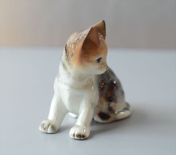 ドイツ製 Keramik Schirmer 陶器のネコ オブジェ フィギュア 猫 置物 インテリア ヴィンテージ アンティーク_260526