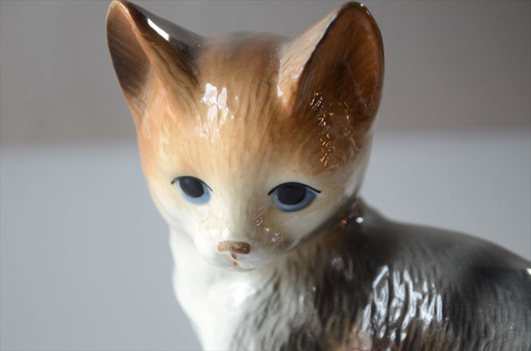 ドイツ製 Keramik Schirmer 陶器のネコ オブジェ フィギュア 猫 置物 インテリア ヴィンテージ アンティーク_260526
