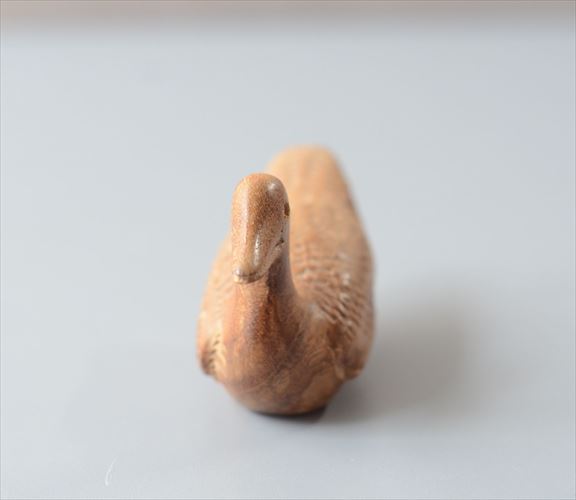 ドイツから 木製 小さな鳥のオブジェ 鴨　ハンドメイド インテリア かるがも ディスプレイ 置物 フィギュア アンティーク ヴィンテージ_260527