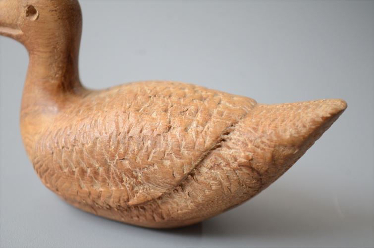 ドイツから 木製 小さな鳥のオブジェ 鴨　ハンドメイド インテリア かるがも ディスプレイ 置物 フィギュア アンティーク ヴィンテージ_260527