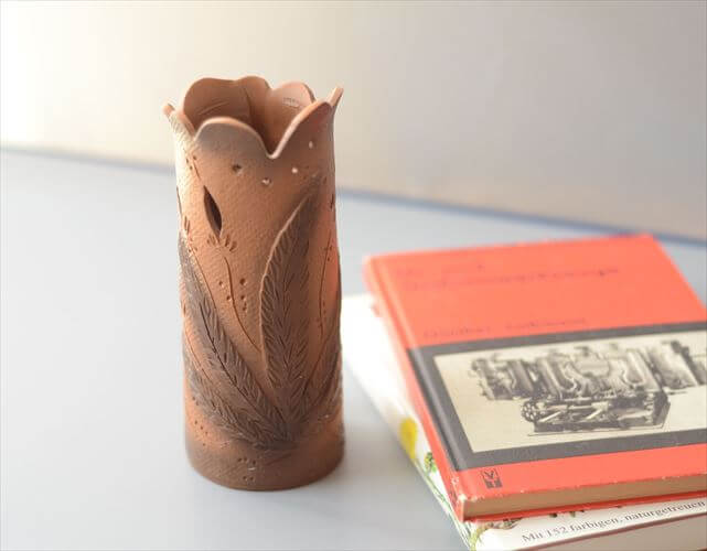 ドイツから ヴィンテージ 陶器の花瓶 花器 Art pottery フラワーベース キャンドルホルダー ミッドセンチュリー アンティーク_260529
