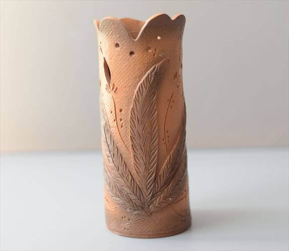 ドイツから ヴィンテージ 陶器の花瓶 花器 Art pottery フラワーベース キャンドルホルダー ミッドセンチュリー アンティーク_260529