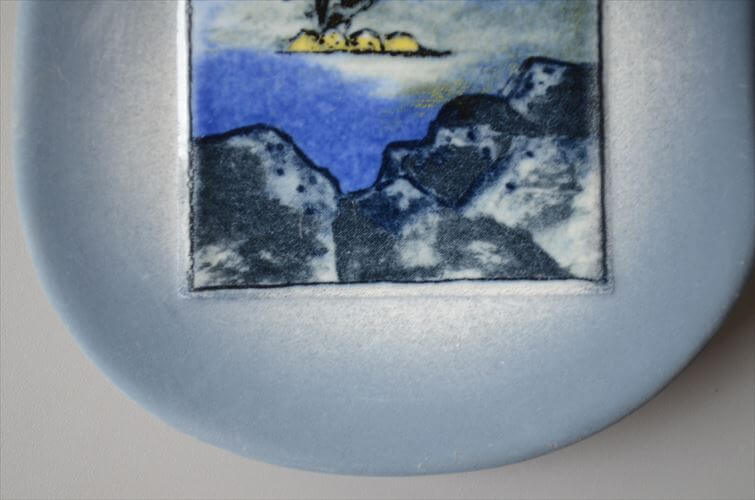 ARABIA Merimaisema Seascape 小さな陶板　ミニプレート ウォールプレート シースケープ 海景 アラビア ヘルヤ Helja L Sundstrom 飾り皿 北欧 ヴィンテージ アンティーク_260619