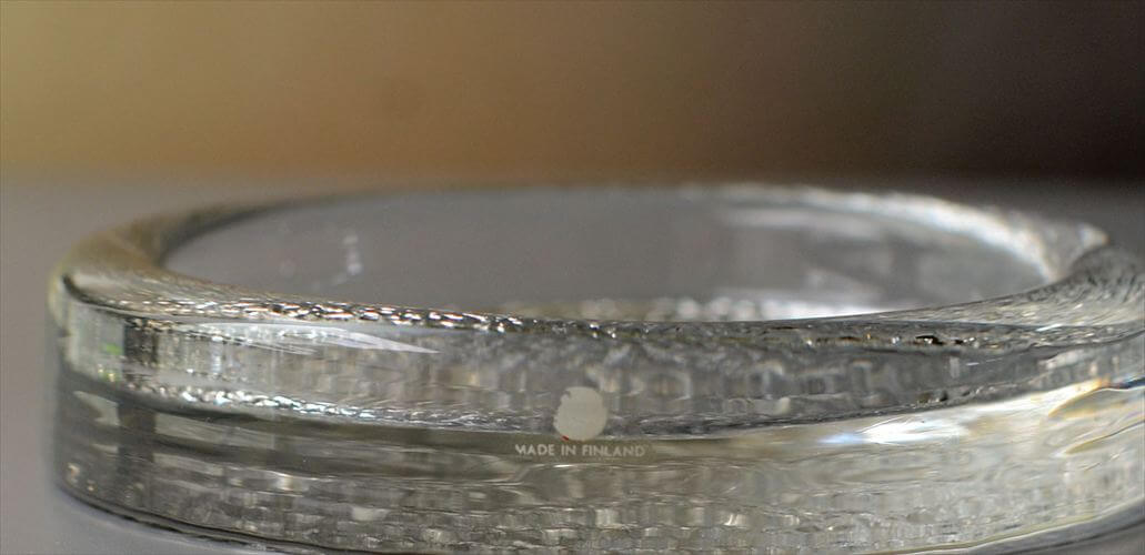フィンランド製 Iittala Visa アッシュトレー 14cm イッタラ ヴィサ Timo Sarpaneva ガラス皿 トレイ 北欧 ヴィンテージ
