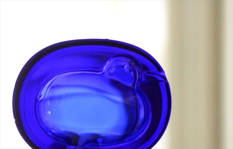 訳あり フィンランド製 Nuutajarvi Tuhkatipu 小鳥のガラストレー コバルトブルー Kaj Franck ヌータヤルヴィ 北欧 ヴィンテージ