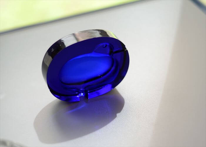 訳あり フィンランド製 Nuutajarvi Tuhkatipu 小鳥のガラストレー コバルトブルー Kaj Franck ヌータヤルヴィ 北欧 ヴィンテージ