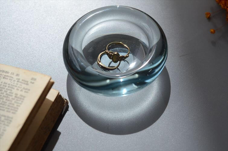 デンマーク製 Holmegaard Per Lutken トレー 8.7cm ホルムガード ガラス皿 トレイ 北欧 アンティーク ヴィンテージ