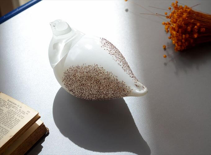 フィンランド製 ART LASI Handmade Glass Bird ハンドメイドの大きなガラスの鳥 オブジェ 北欧 ヴィンテージ