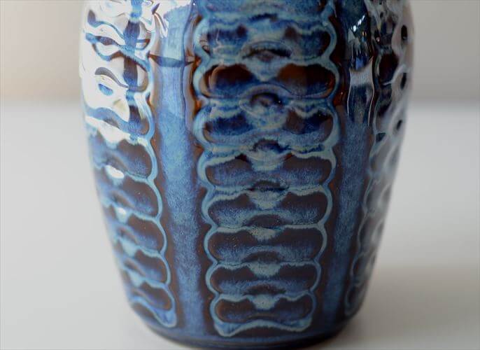 デンマーク製 SOHOLM 26cm高 大きな花瓶 Einar Johansen ネイビー 北欧 花器 スーホルム 一輪挿し フラワーベース ヴィンテージ_250715