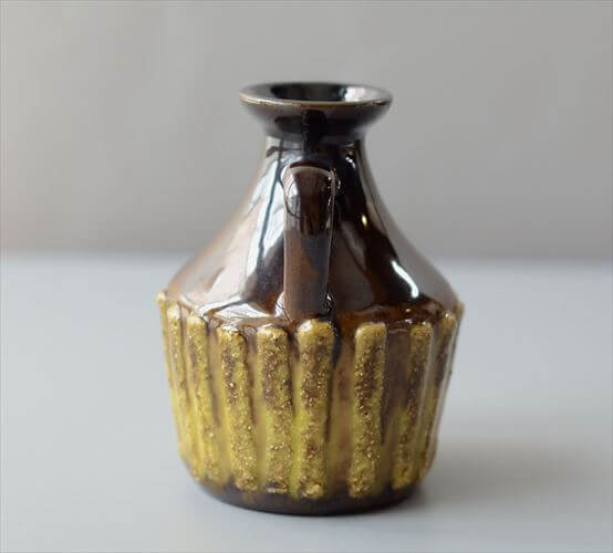 東ドイツ製 ヴィンテージ Strehla 陶器の花瓶 Fat lava 花器 一輪挿し ミッドセンチュリー期 フラワーベース アンティーク_260715