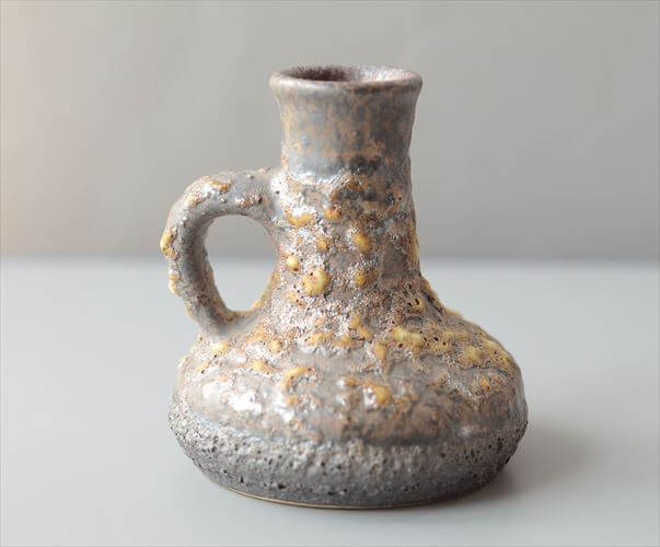 ドイツ製 ヴィンテージ 陶器の花瓶 Fat lava Art pottery 花器 一輪挿し ミッドセンチュリー期 フラワーベース アンティーク_260715