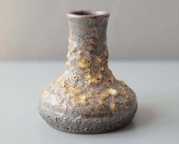 ドイツ製 ヴィンテージ 陶器の花瓶 Fat lava Art pottery 花器 一輪挿し ミッドセンチュリー期 フラワーベース アンティーク_260715