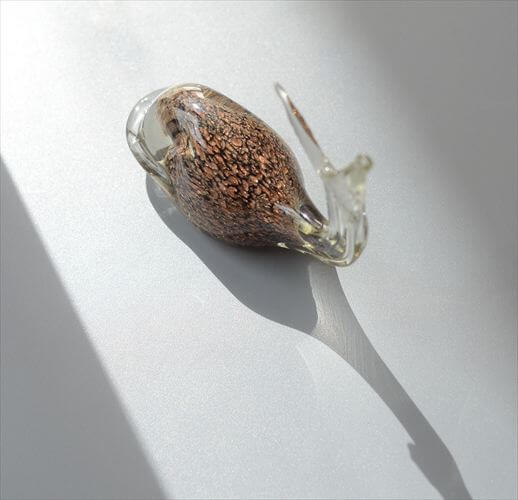 イタリア ムラーノグラスと思われるキレイなガラスのクジラ オブジェ Italy Murano Style フィギュア ヴィンテージ