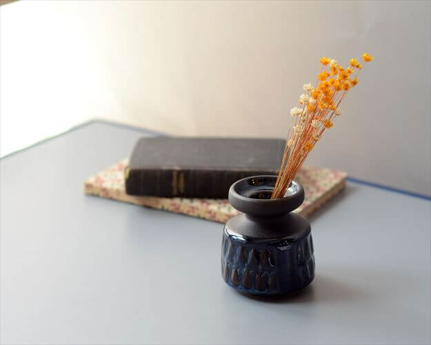 デンマーク製 SOHOLM 花瓶 Einar Johansen ネイビー 北欧 花器 スーホルム 一輪挿し キャンドルスタンド ホルダー ヴィンテージ